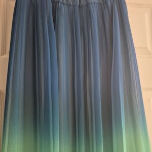 New York & Company Blue and Green Maxi Skirt